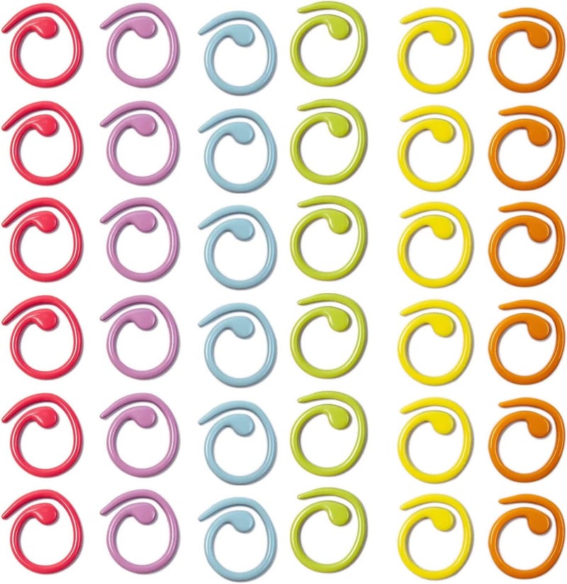 wonofa 30pcs Spiral Stitch Markers for Knitting & Crochet, Metal, Adults - Image 1